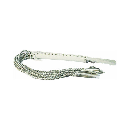 Leather Corset Flogger White/Grey