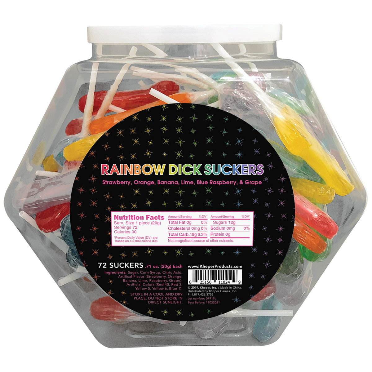 Rainbow D*ck Suckers Fishbowl 72ct.