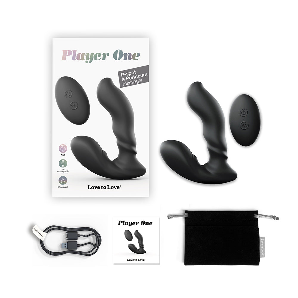 Love to Love Player One Dual Motor Vibrating Prostate Massager With Remote Black
