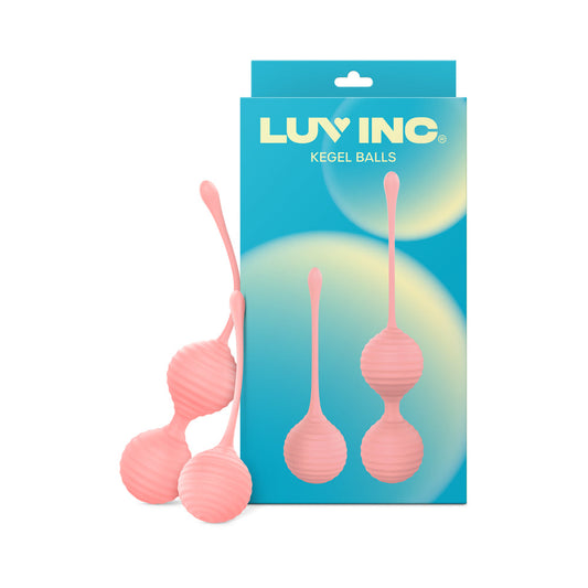 Luv Inc Kg88 Kegel Balls Ribbed Silicone 2-Piece Set Light Pink