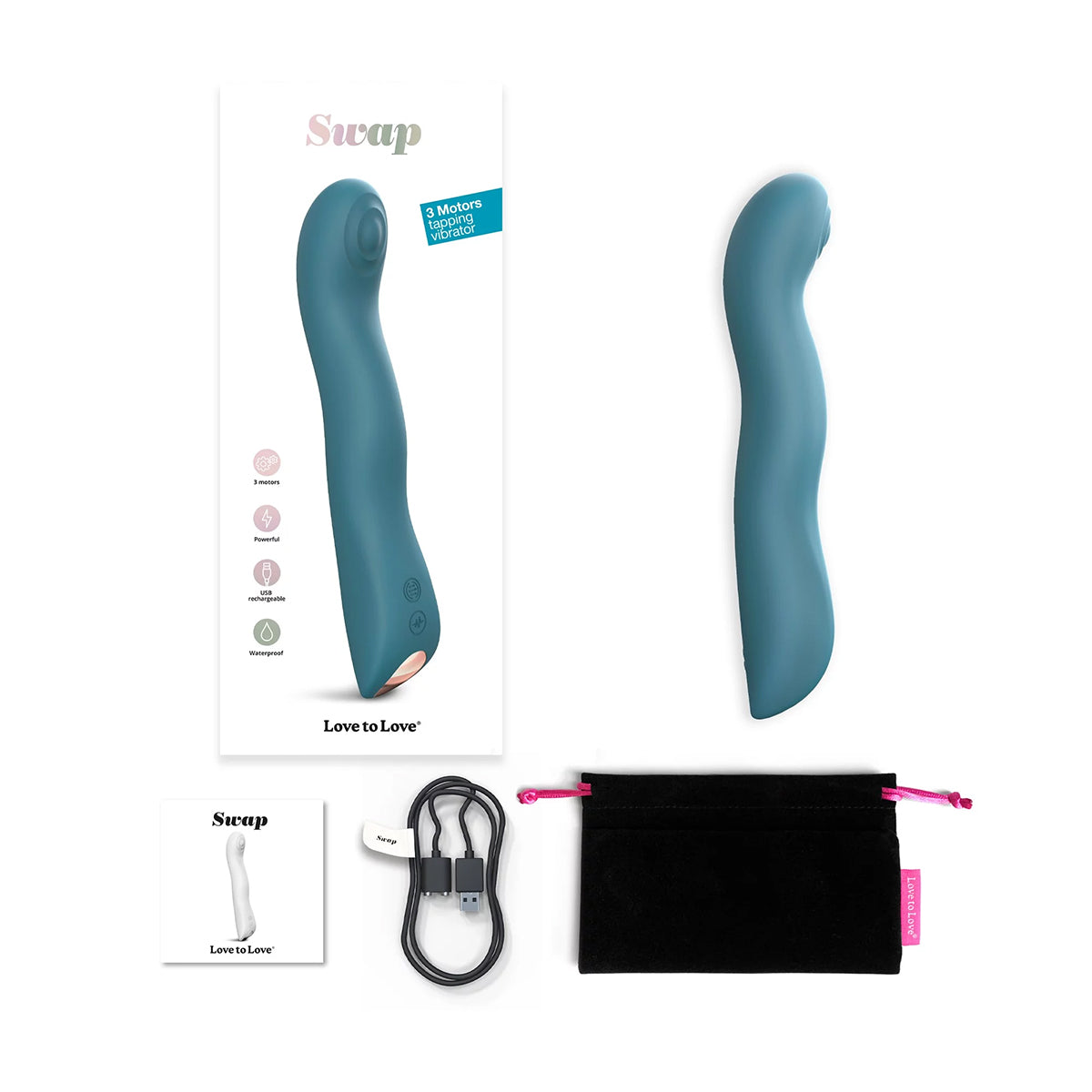 Love to Love Swap Tapping Vibrator - Teal Me