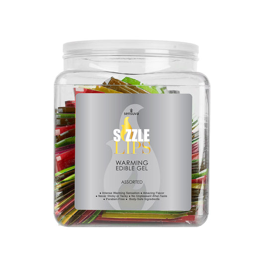 Sensuva Sizzle Lips 100pc Tub Warming Gel - Assorted Flavors