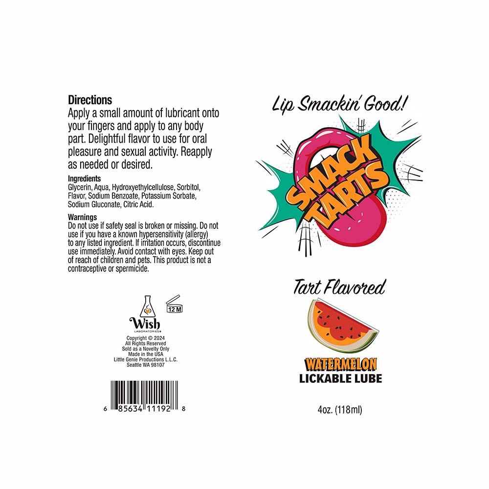 Smack Tarts Lick Sour Watermelon Lub 4oz