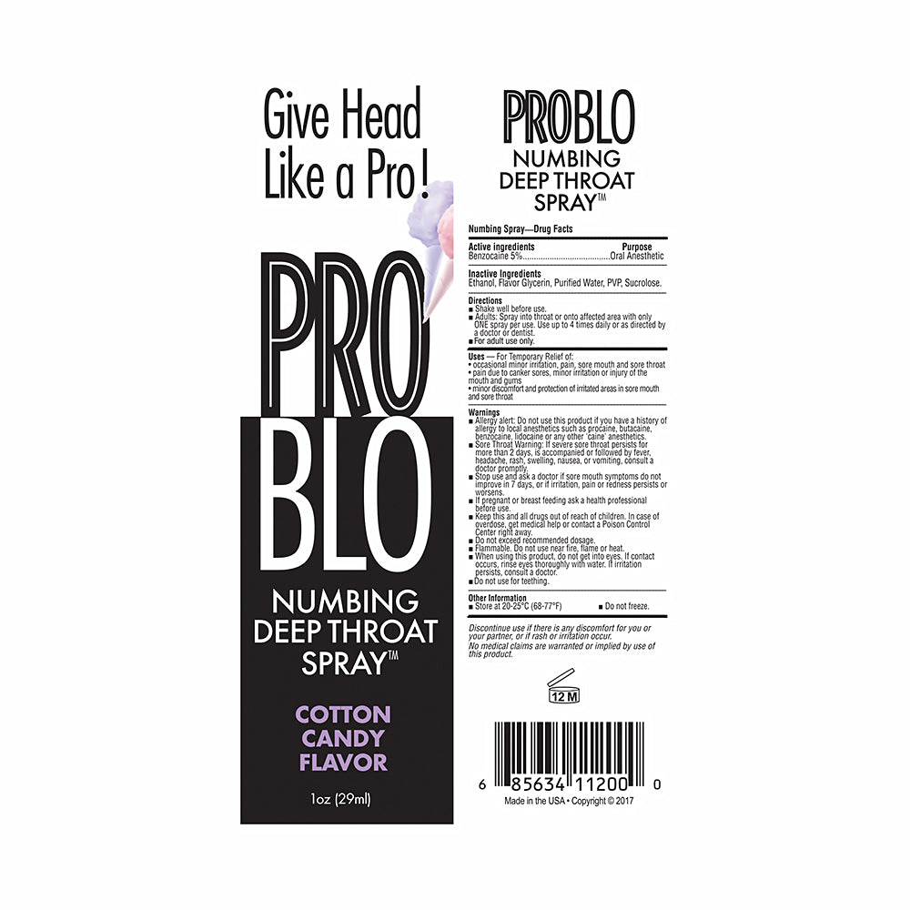 Pro Blo Deep Throat Spray CottCandy 1oz