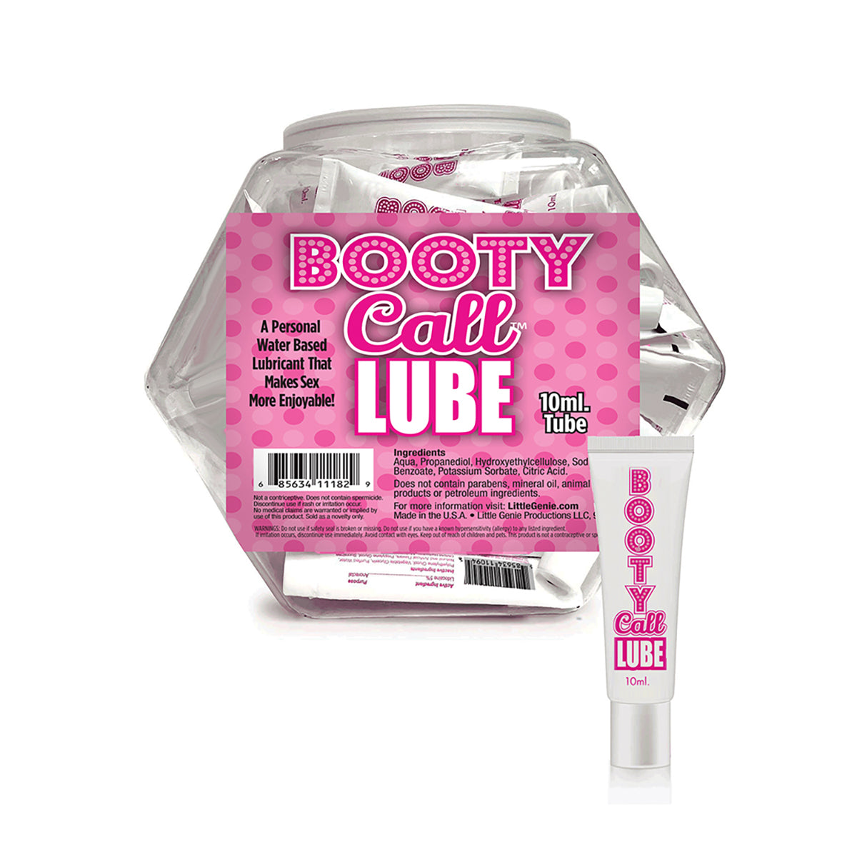 Booty Call WB Lube Pillows 65pc Fishbowl