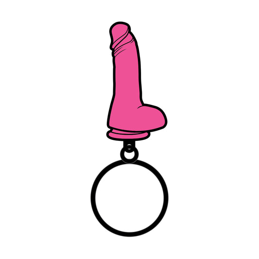 Wood Rocket Pink Dildo Keychain