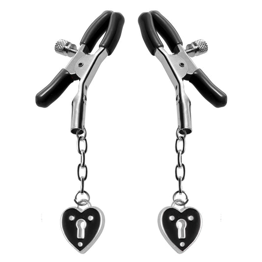 Heart Padlock Nipple Clamps - Assorted Colors