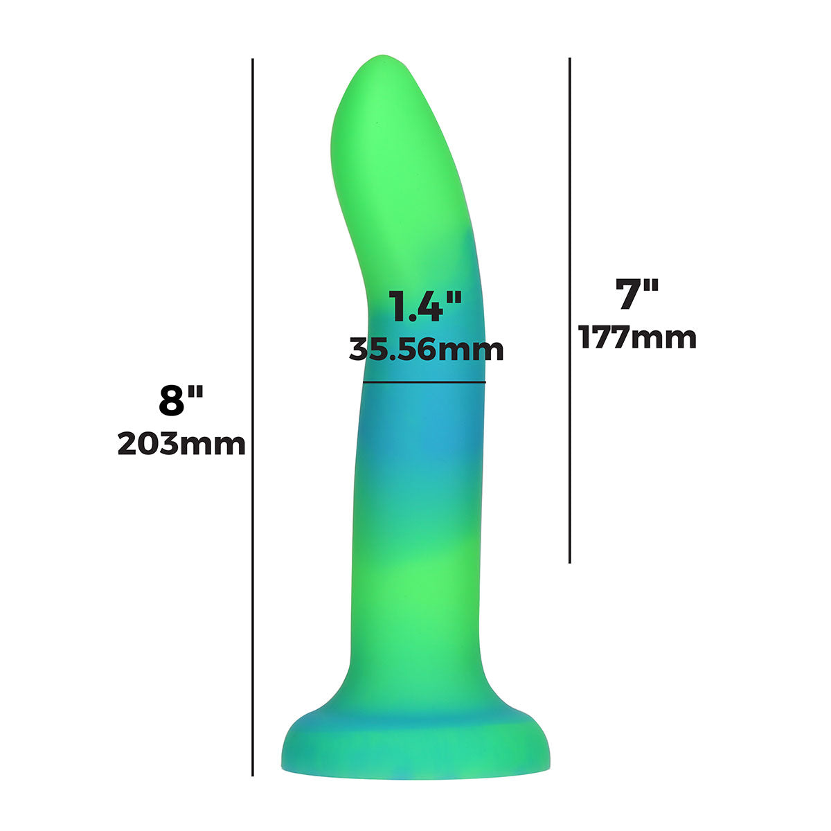Addiction Glow-in-the-Dark Rave Dil 8" - Green Blue