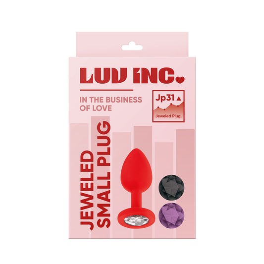 Luv Inc Vibrating Jeweled Plug Small - Red