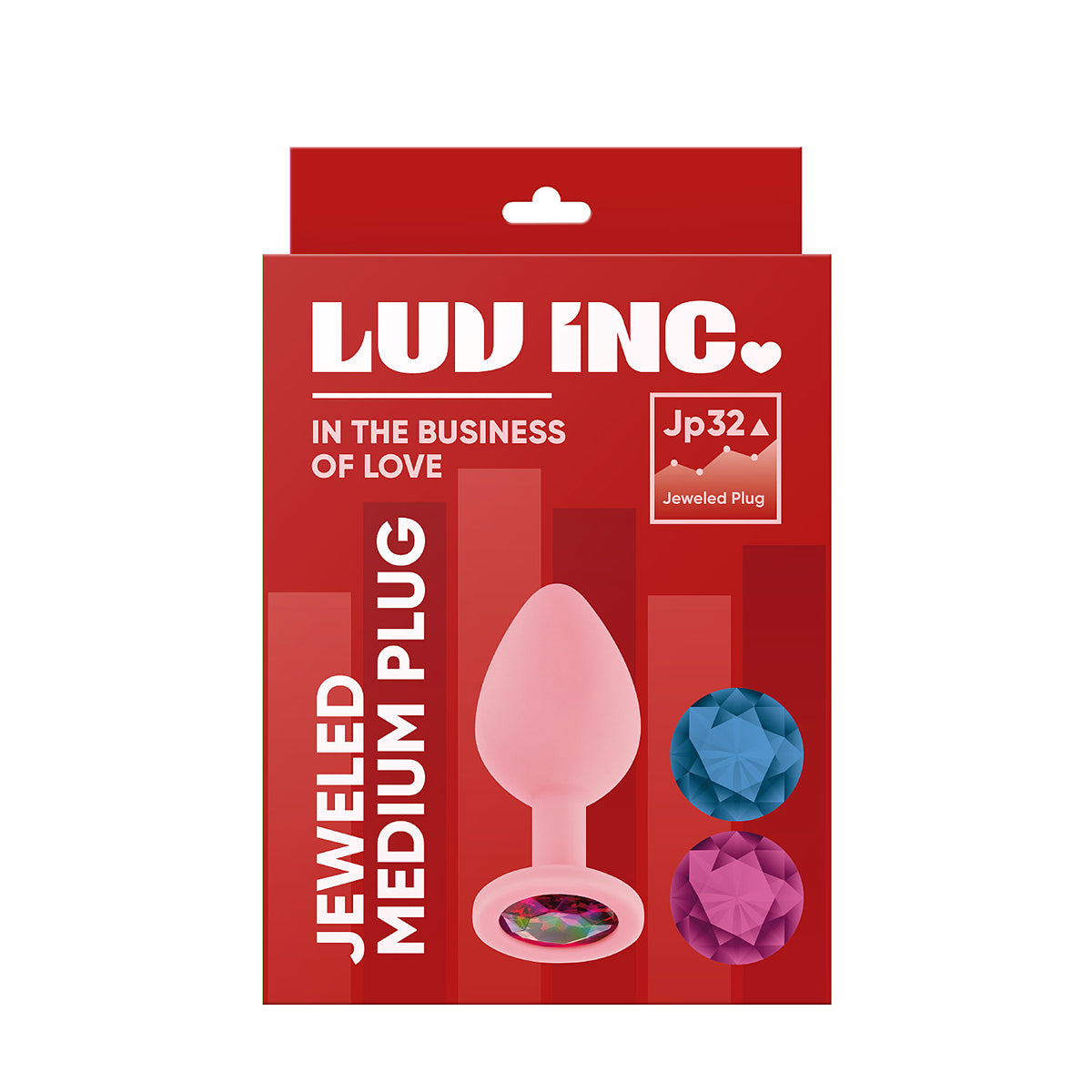 Luv Inc Vibrating Jeweled Plug Medium - Light Pink