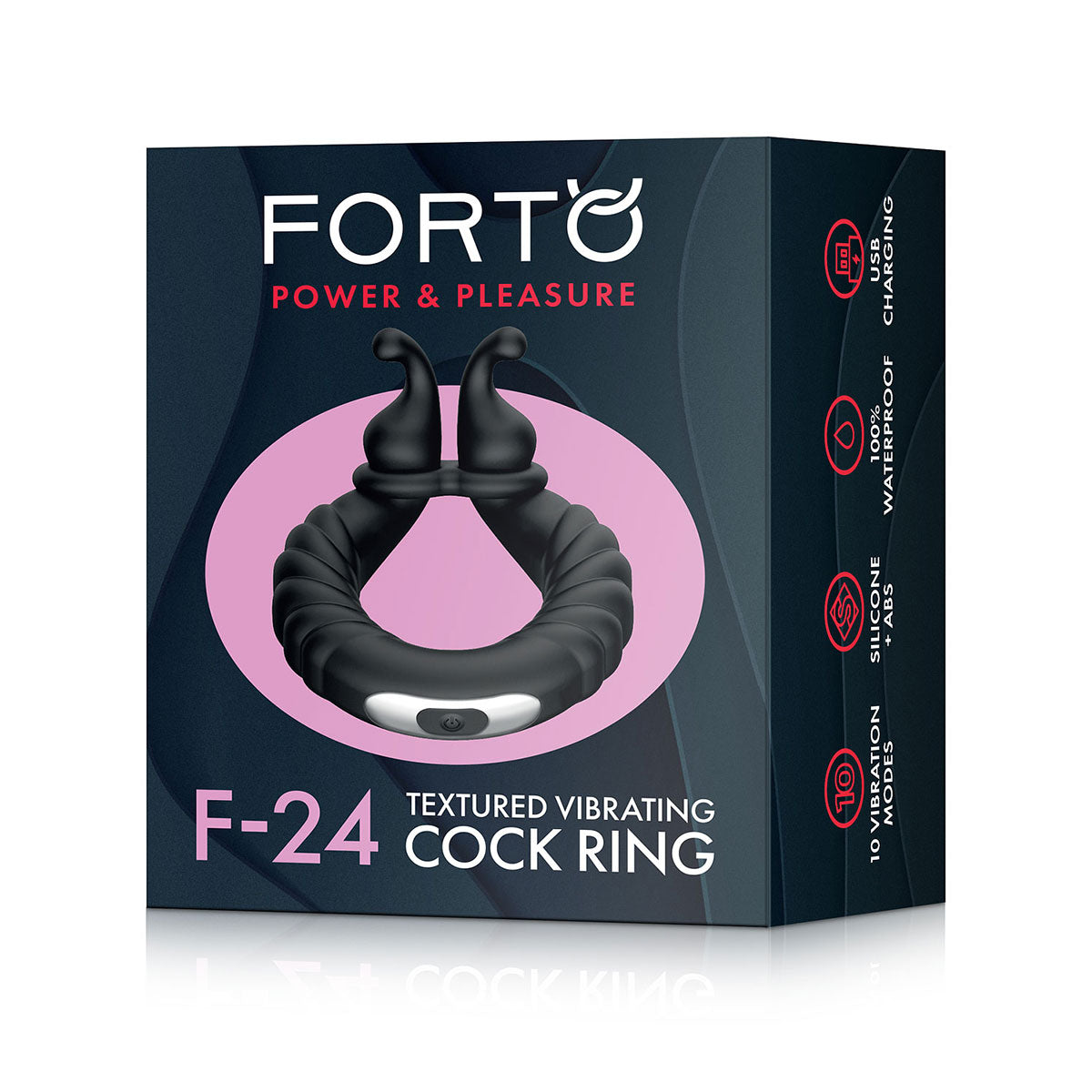 FORTO F-24 Textured Vibrating C-Ring - Assorted Colors