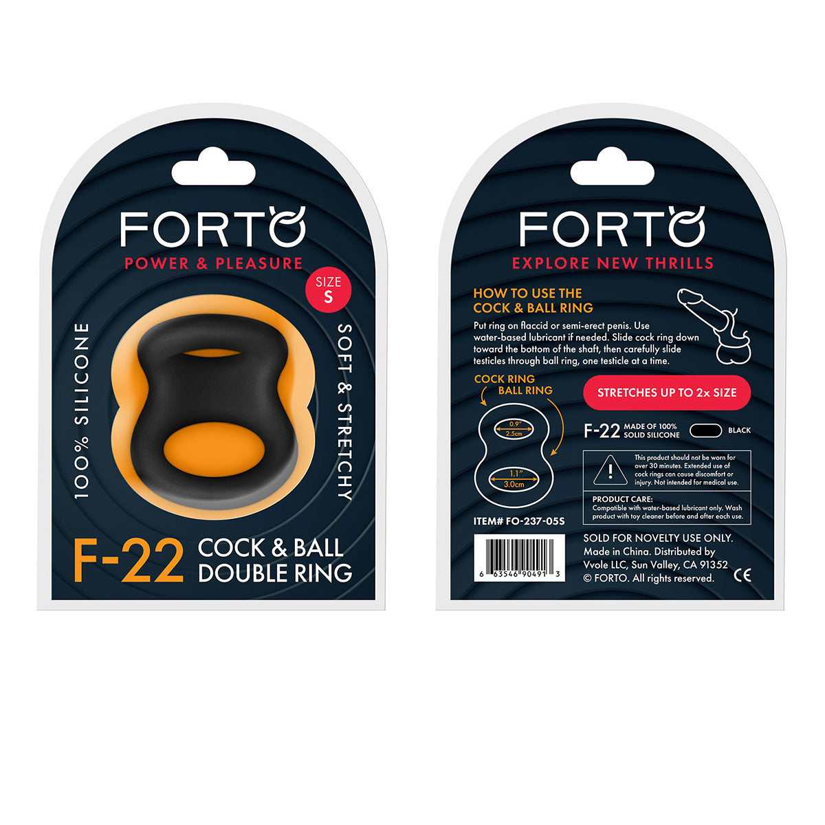 FORTO F-22 D-Ring - Black - Assorted Sizes