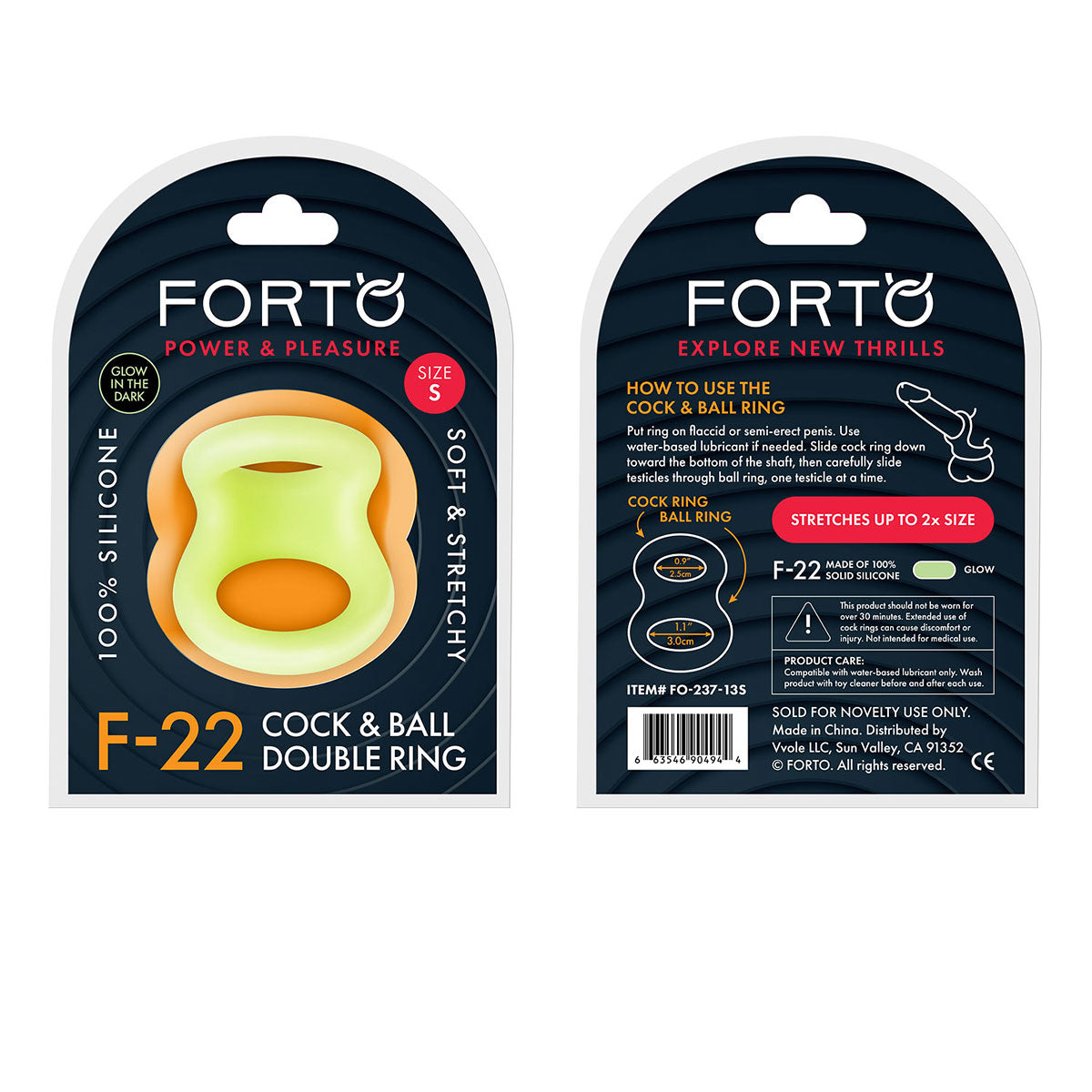FORTO F-22 D-Ring - Glow - Assorted Sizes