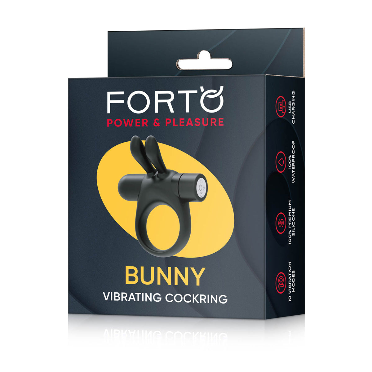 FORTO Vibrating Bunny C-Ring - Black